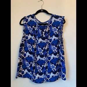 Boden Floral Blue Top